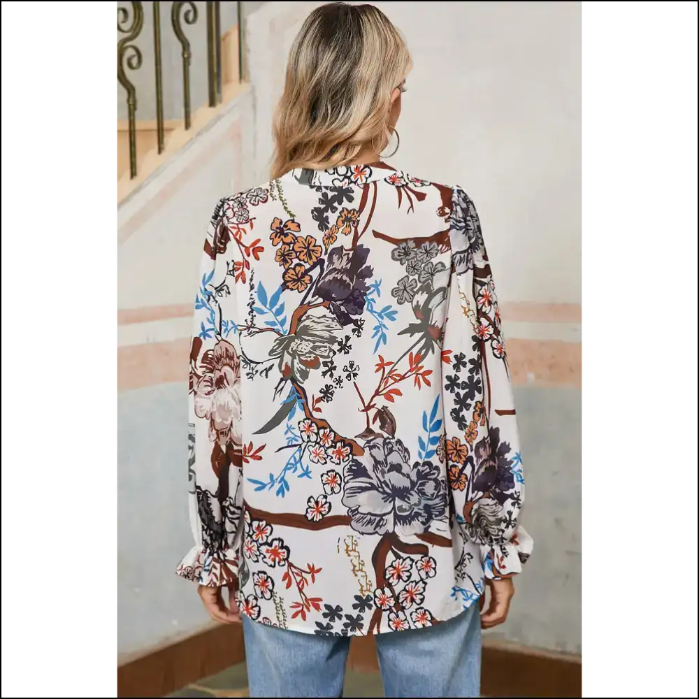Goddess Gone Wild: White Boho Print Blouse 💃 - Blouses on Sale Worldwide Shipping