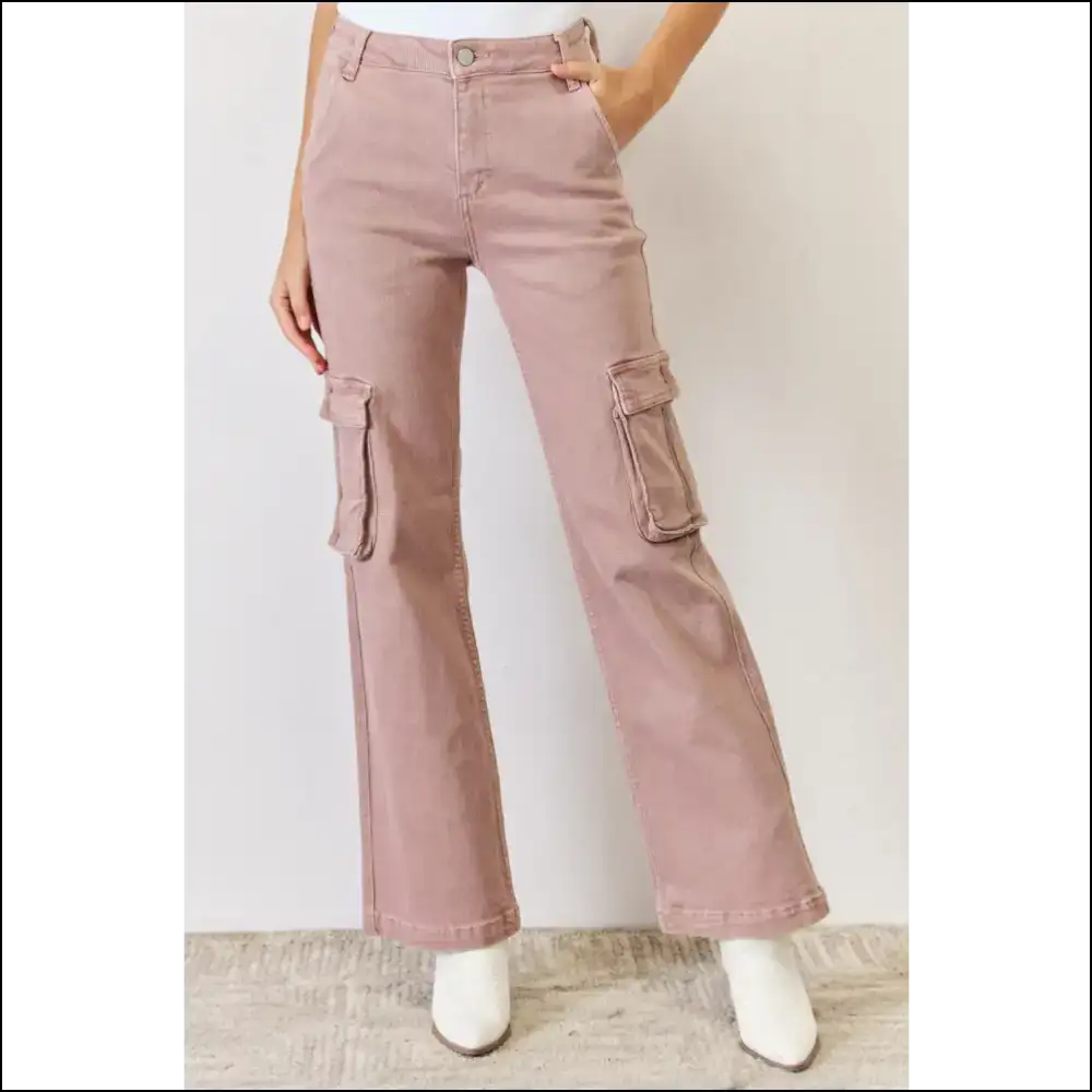Grab Life by the Risen High Rise - Cargo Pants that Mean Business! ππ - Mauve / 3 - Jeans on Sale Worldwide Shipping