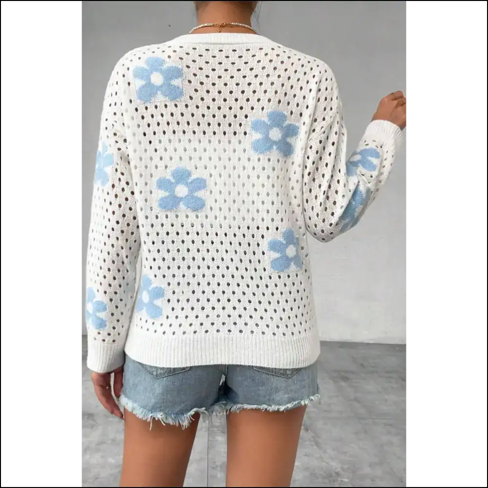 Grandma Chic? More Like Grand-damn! Needful Things White Flower Hollow out Knit - Cardigans on Sale Worldwide Shipping