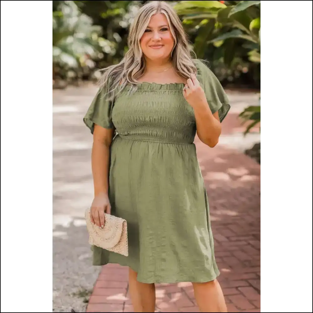 Grass Green Flutter Sleeve Size Dress: so Cute it Hurts (your Ex) - Plus Dresses on Sale Worldwide Shipping