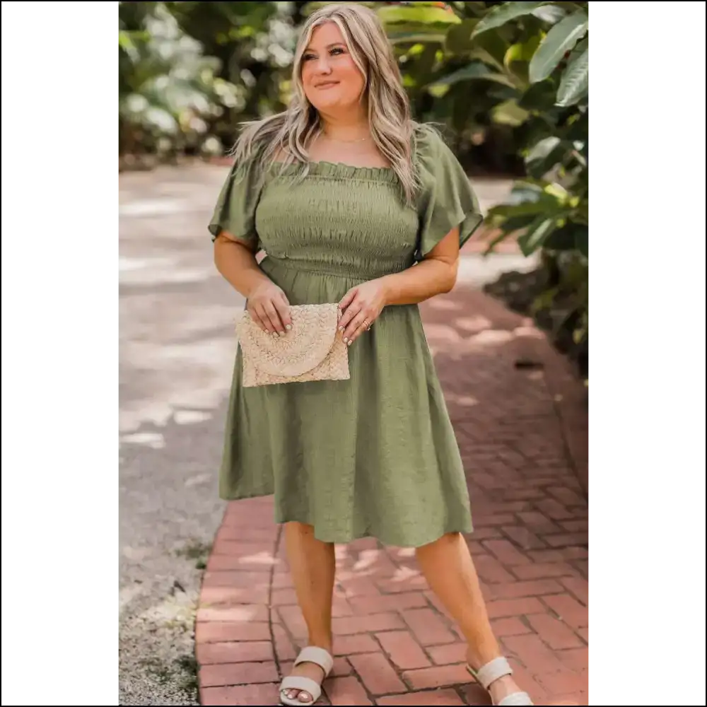 Grass Green Flutter Sleeve Size Dress: so Cute it Hurts (your Ex) - Plus Dresses on Sale Worldwide Shipping