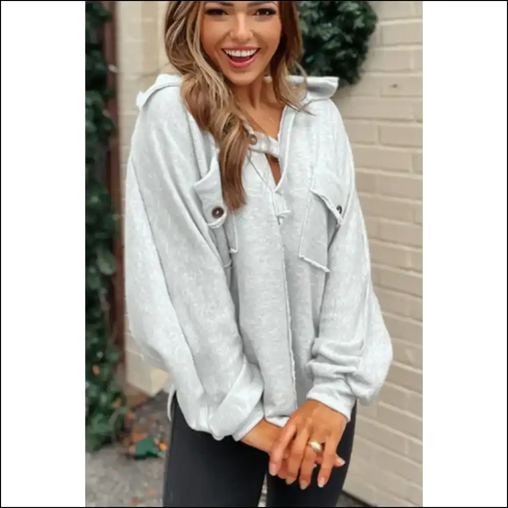 Gray Oversized Sweatshirt: Cozy & Head-turning π Needful Things - Sweatshirts Hoodies on Sale Worldwide Shipping