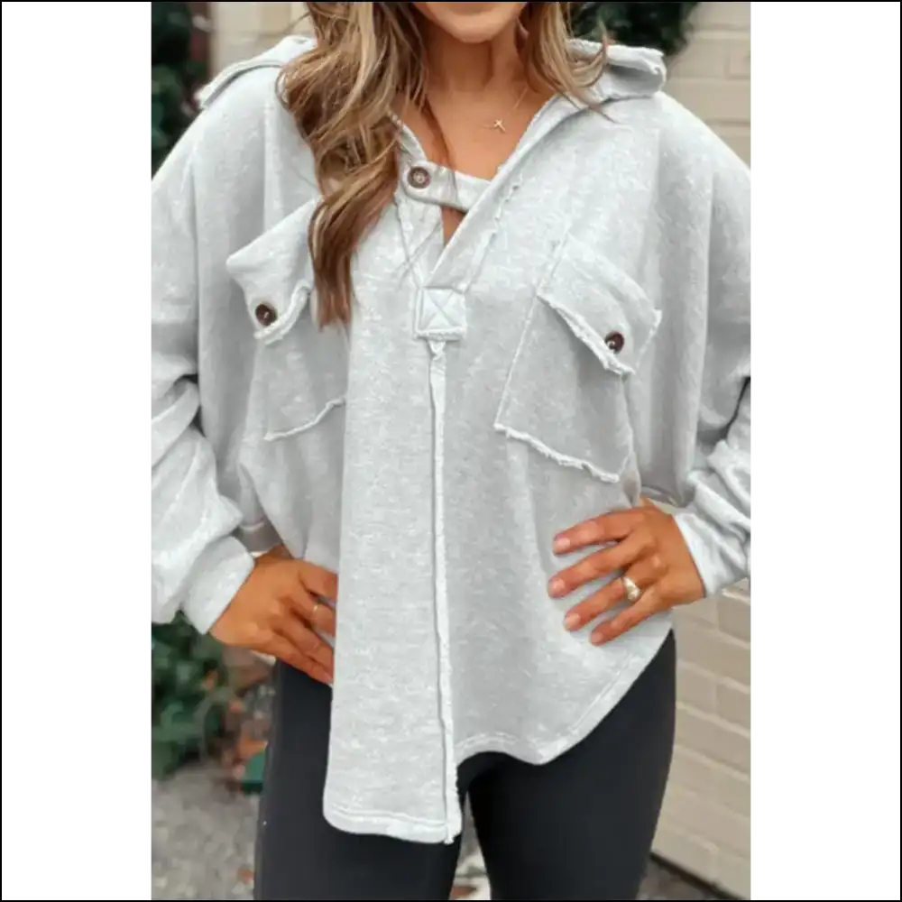 Gray Oversized Sweatshirt: Cozy & Head-turning π Needful Things - Sweatshirts Hoodies on Sale Worldwide Shipping