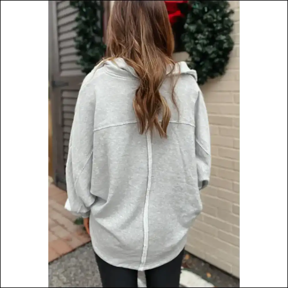 Gray Oversized Sweatshirt: Cozy & Head-turning π Needful Things - Sweatshirts Hoodies on Sale Worldwide Shipping