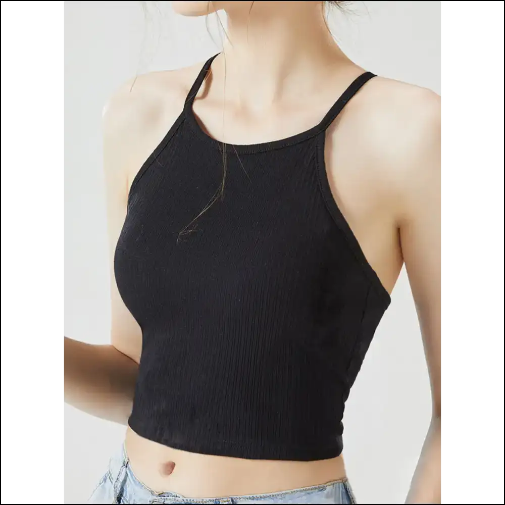Grecian Neck Cropped Tank: Unleash your Inner Fashion Gladiator πͺβ¨ - Tank Tops on Sale Worldwide Shipping