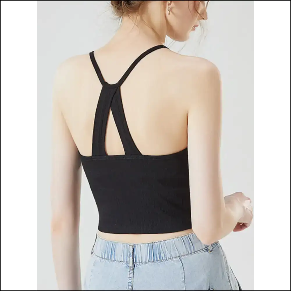 Grecian Neck Cropped Tank: Unleash your Inner Fashion Gladiator πͺβ¨ - Tank Tops on Sale Worldwide Shipping