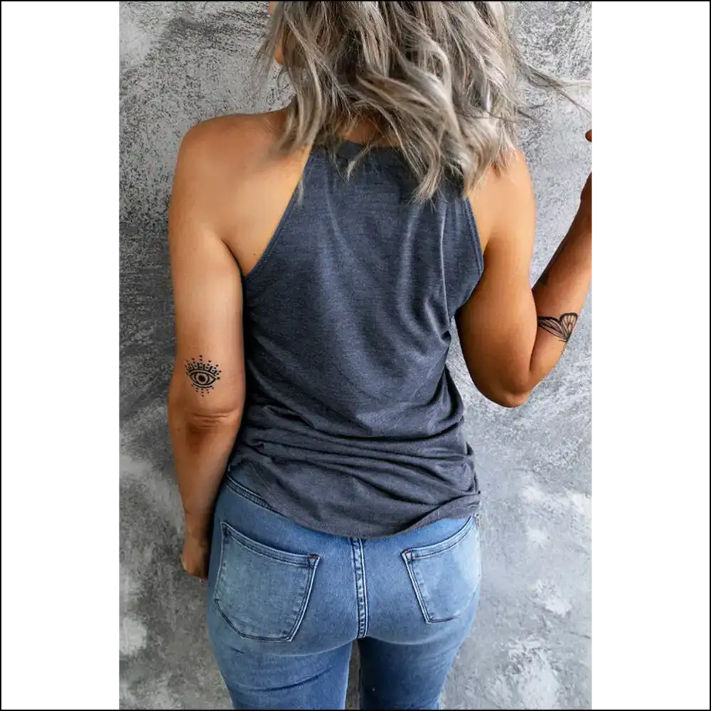 Grecian Sequin Star Neck Tank Top - Tops on Sale Worldwide Shipping