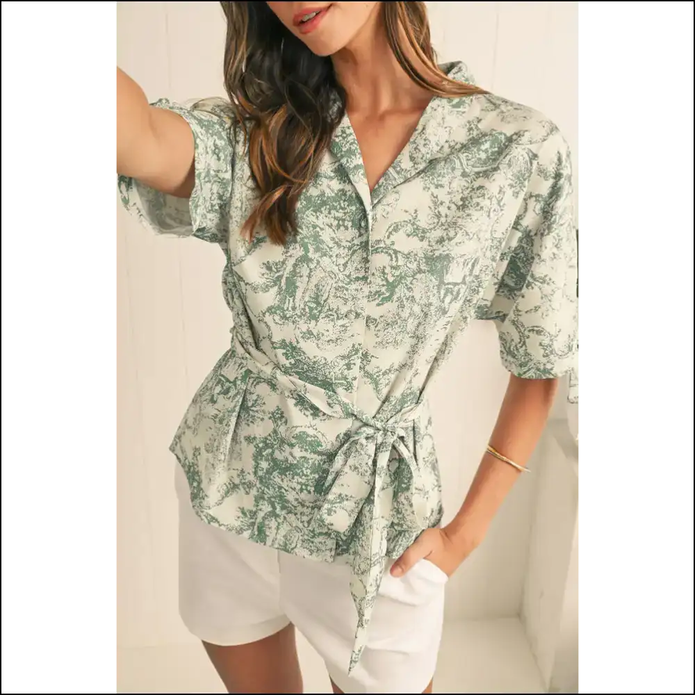 Green Boho Abstract: Shirt so Good It’s Practically Therapy ✨ Needful Things - s - Blouses on Sale Worldwide Shipping