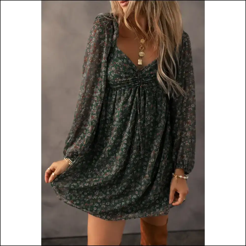 Green Ditsy Floral Mini Dress: so Cute Itβs Practically Illegal π - Short Dresses on Sale Worldwide Shipping