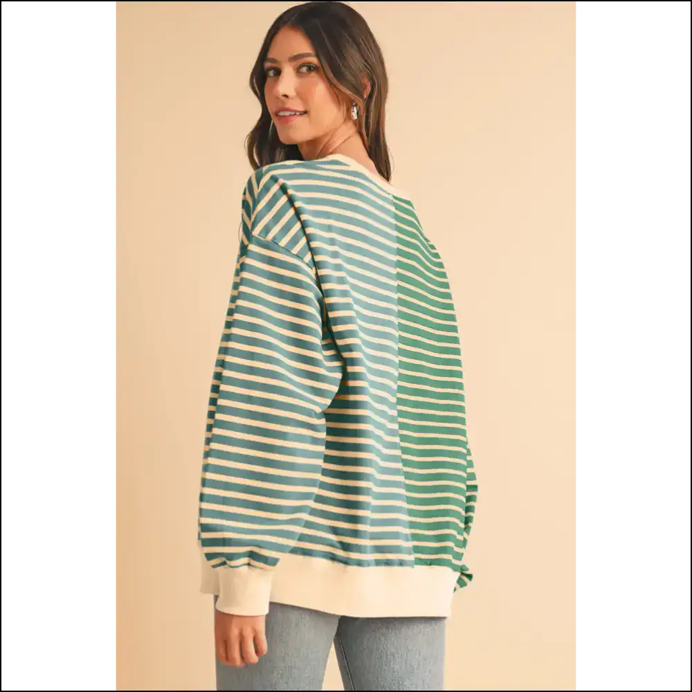 Green Stripe Colorblock: so Cozy Itβs Illegal π - Sweatshirts & Hoodies on Sale Worldwide Shipping