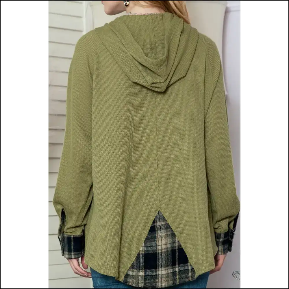 Green Wfle Knit Henley: Basically a Wearable Hug from Needful Things - Sweatshirts & Hoodies on Sale Worldwide Shipping