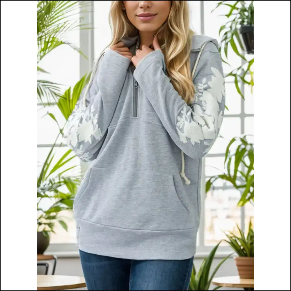 Half Zip Drawstring Hoodie with Pocket - Hoodies Sweatshirts & on Sale Worldwide Shipping