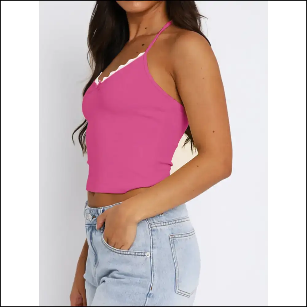 Halter Neck Cami: Elegance Comfort and a Splash of Dark Humor! π - Hot Pink / Xs - Tank Tops on Sale Worldwide Shipping