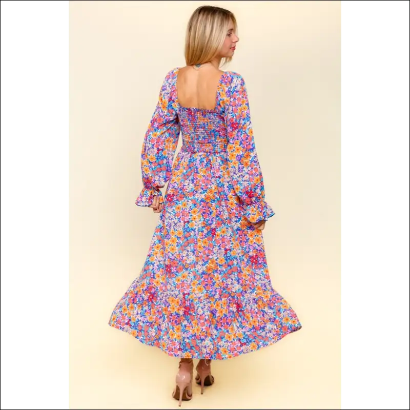 Chic Floral Flounce Sleeve Dress - Dresses on Sale Worldwide Shipping