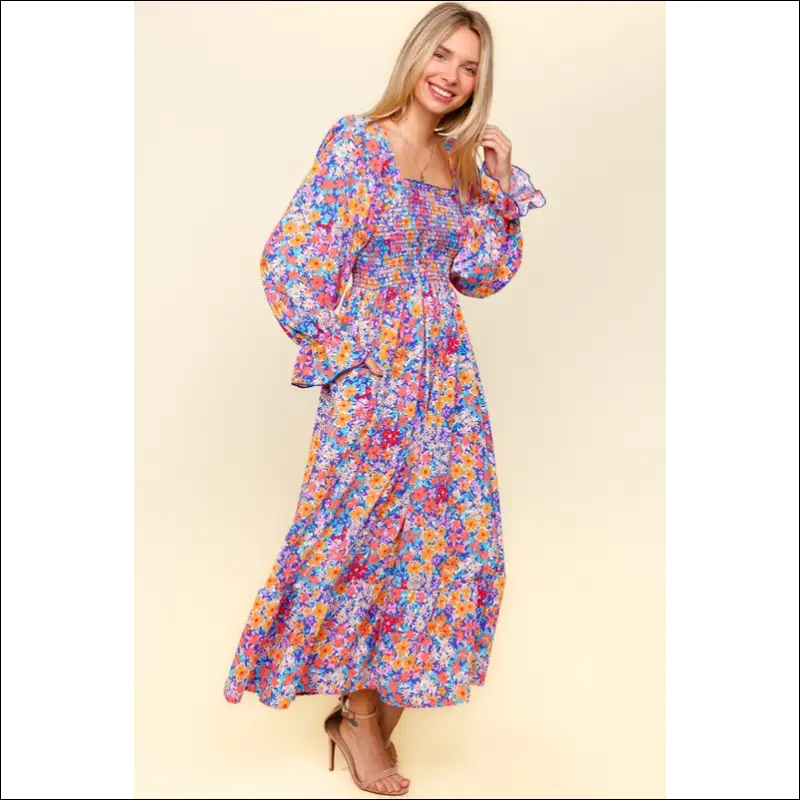 Chic Floral Flounce Sleeve Dress - Dresses on Sale Worldwide Shipping