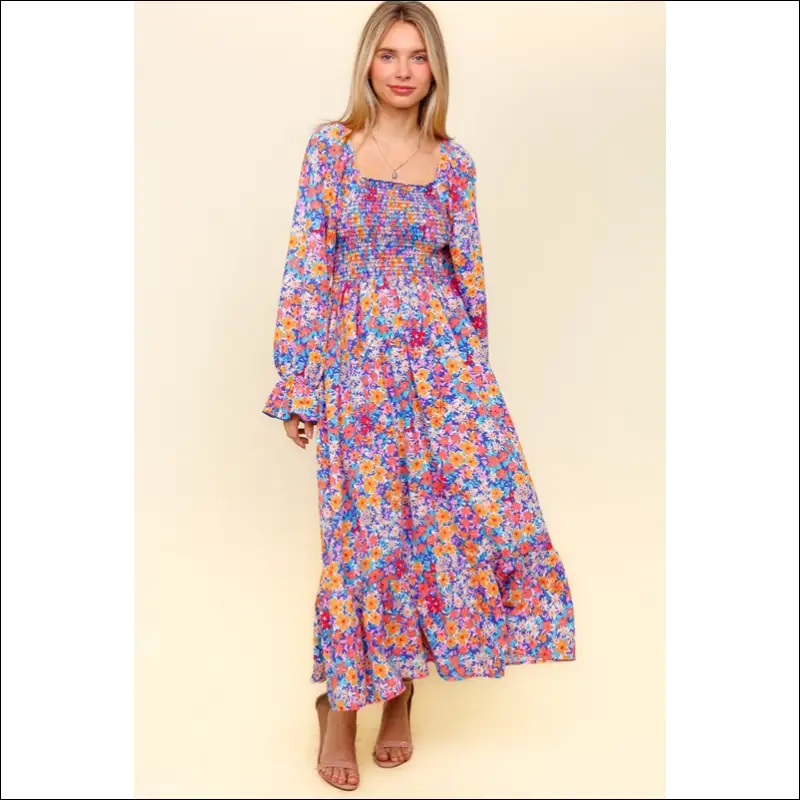 Chic Floral Flounce Sleeve Dress - Dresses on Sale Worldwide Shipping