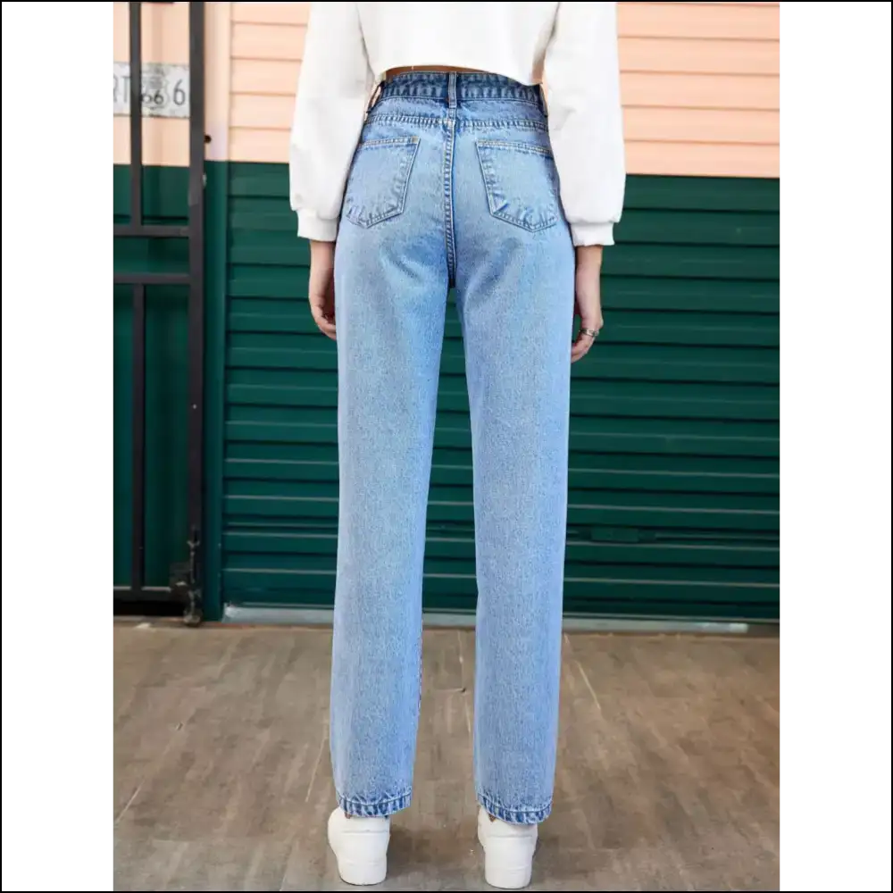 Heart Straight Leg Jeans: Confidence Never Looked this Good! ππ - Jeans on Sale Worldwide Shipping