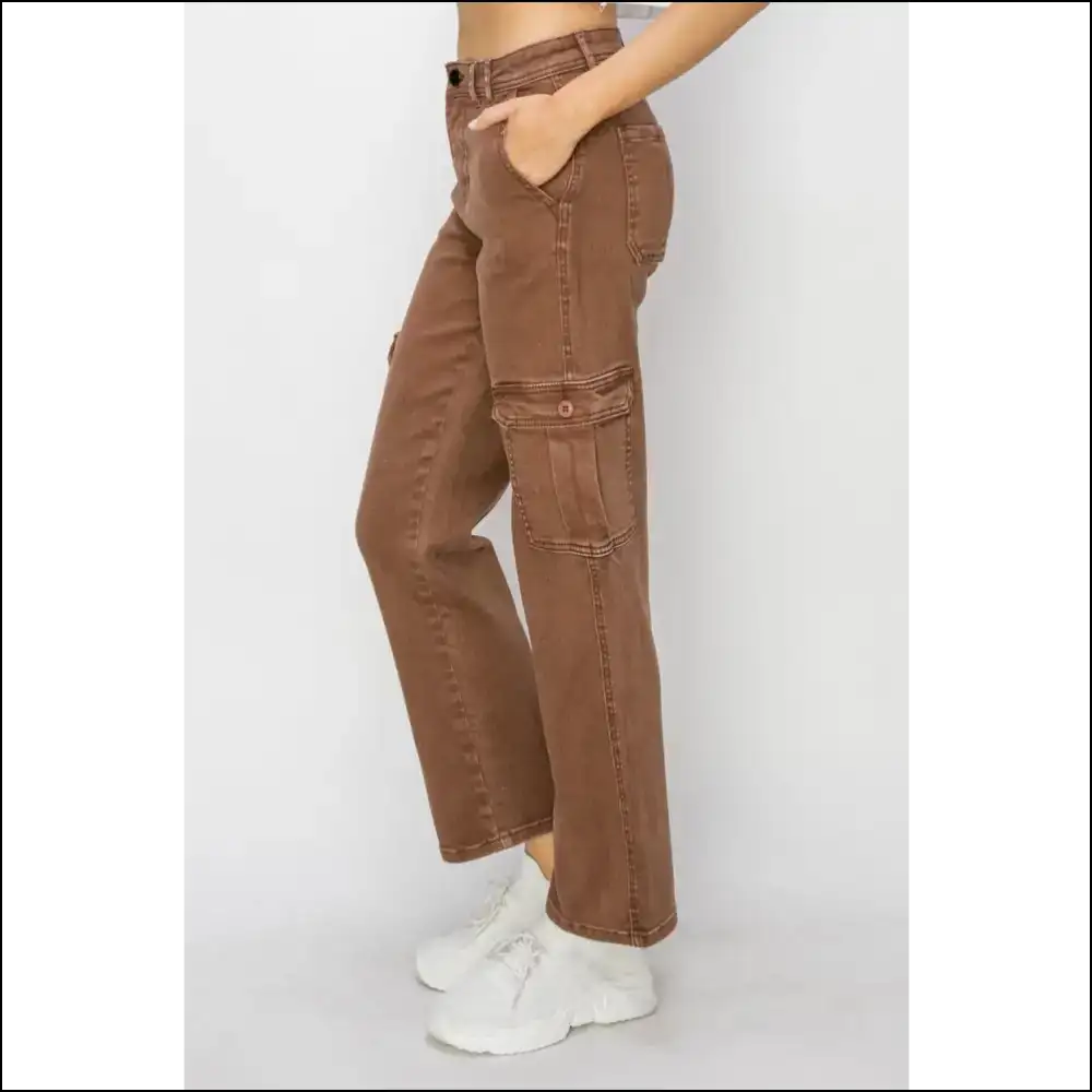 High Rise Cargo Jeans: Because your Curves Deserve a Peak Performance! 😂 - Jeans on Sale Worldwide Shipping