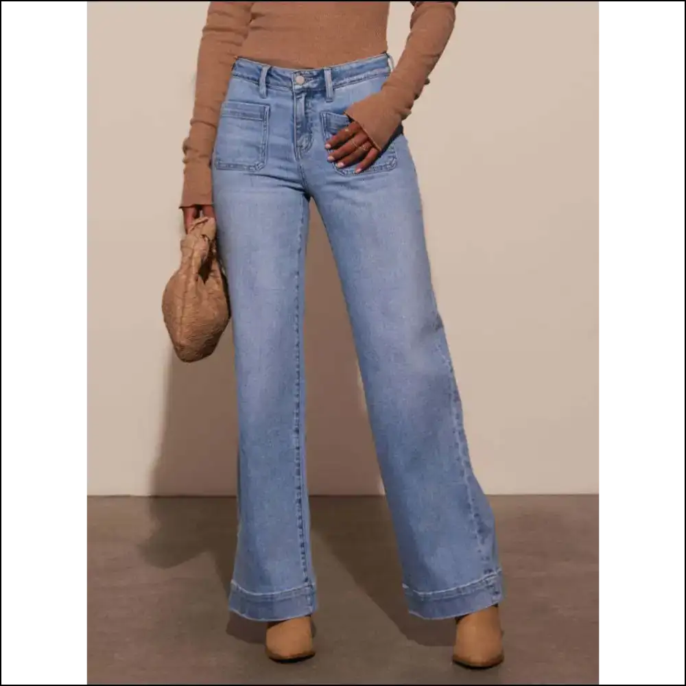 High Rise Happiness: Unlock your Inner Chic with Wide Leg Wonder! ππβ¨ - Light / 2xl - Jeans on Sale Worldwide Shipping