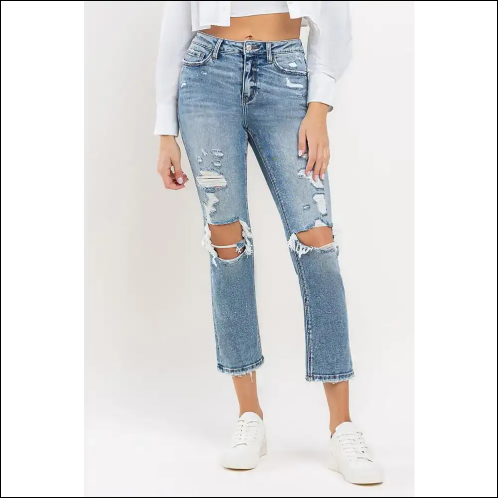 High Rise Slim Straight Jeans: Because Even your Pants Deserve a Glow-up! πβ¨ - Medium / 24 - Jeans on Sale Worldwide Shipping