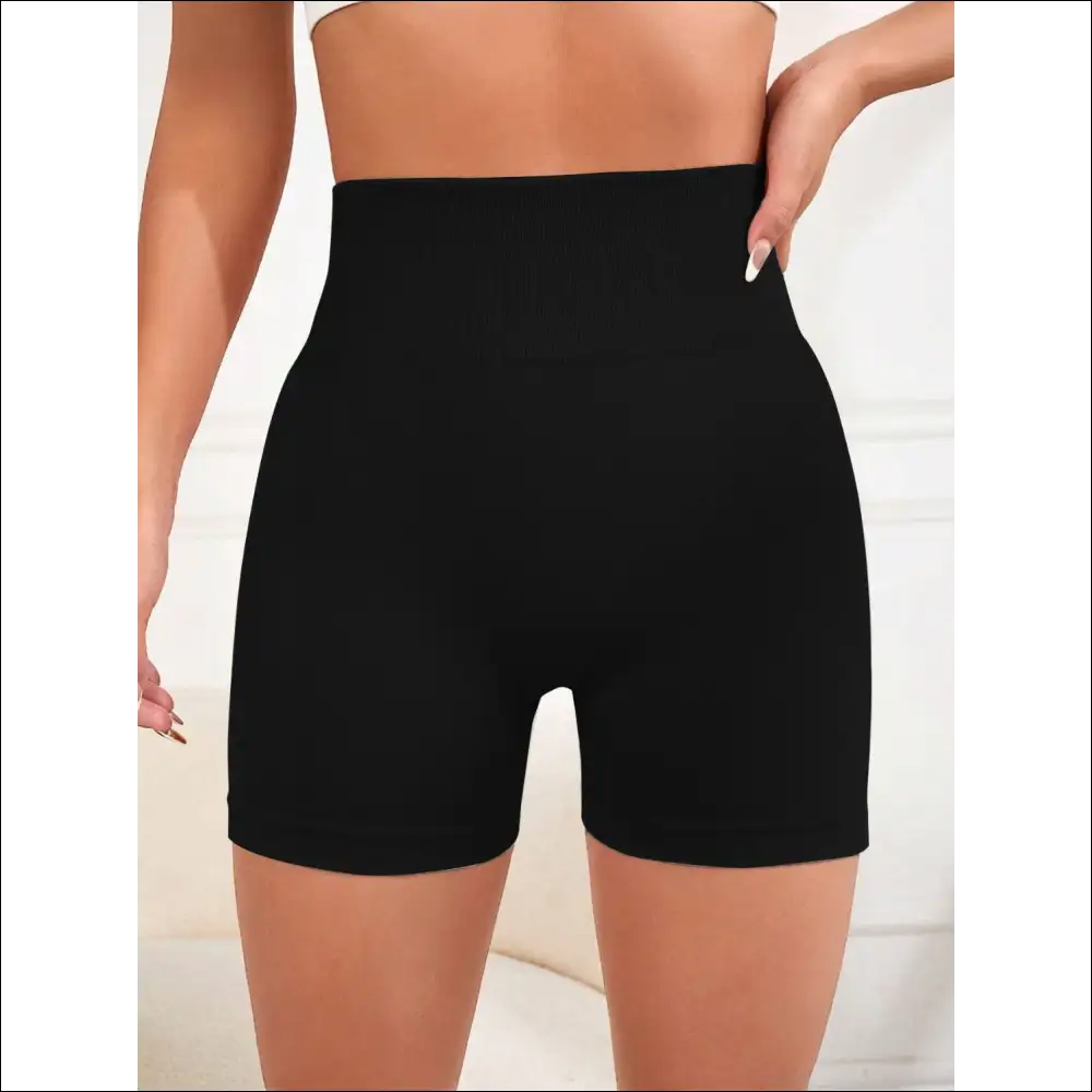 High Waist Active Shorts - Elevate your Style - Black / l - on Sale Worldwide Shipping