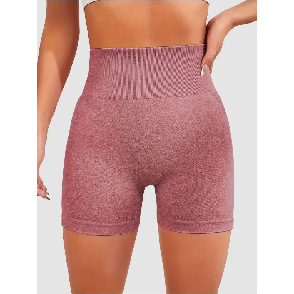 High Waist Active Shorts - Elevate your Style - Dusty Pink / s - on Sale Worldwide Shipping