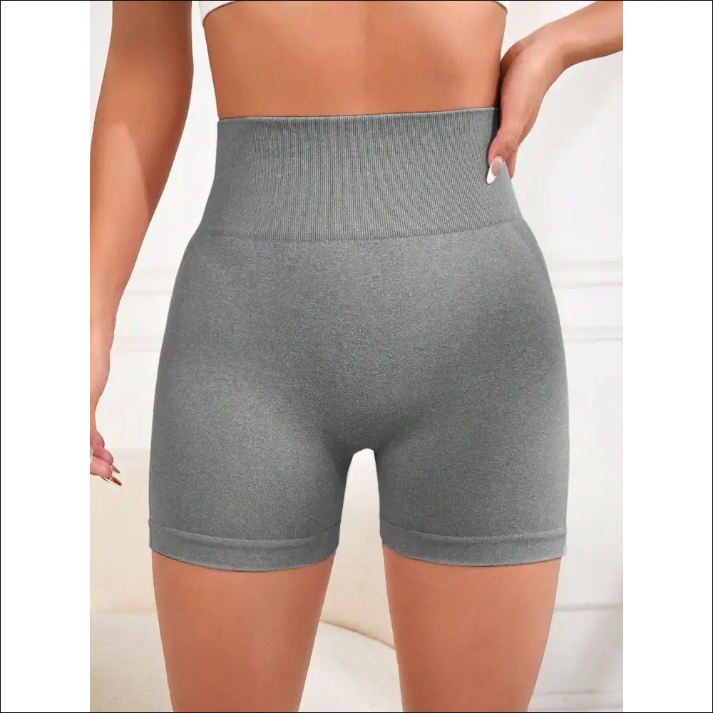 High Waist Active Shorts - Elevate your Style - Gray / s - on Sale Worldwide Shipping