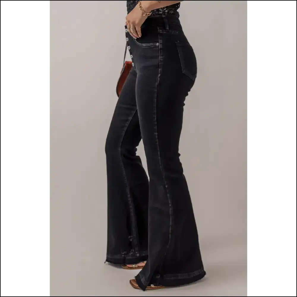High Waist Flare Jeans: Chic Black Pants so Good Itโs Criminal () ๐ Needful Things - Jeans on Sale Worldwide Shipping