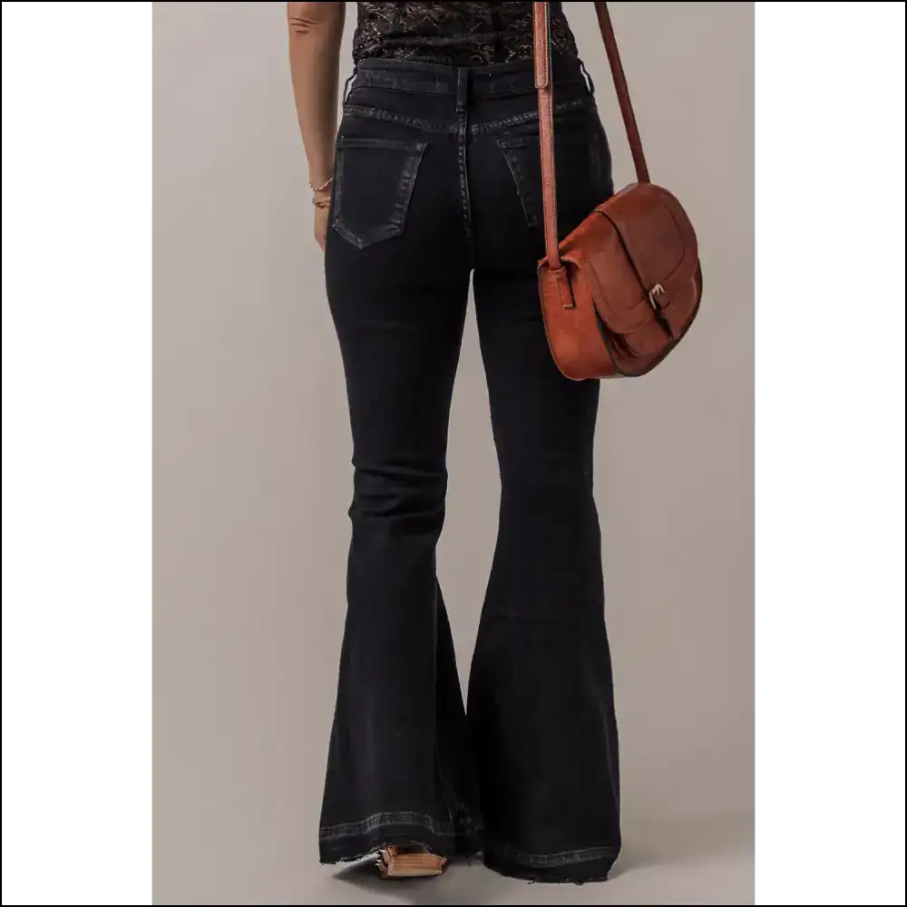 High Waist Flare Jeans: Chic Black Pants so Good Itโs Criminal () ๐ Needful Things - Jeans on Sale Worldwide Shipping