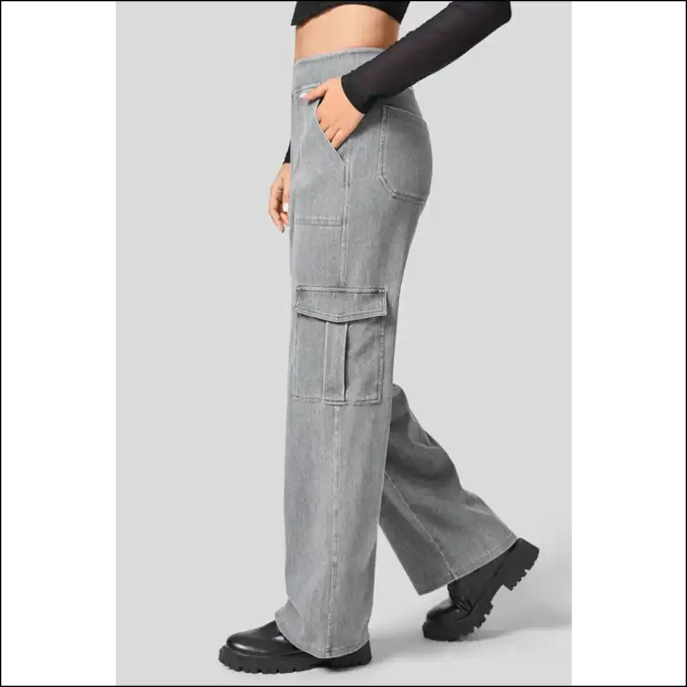 High Waist Straight Leg Cargo Jeans: where Drama Meets Denim Delight! ππ - Jeans on Sale Worldwide Shipping