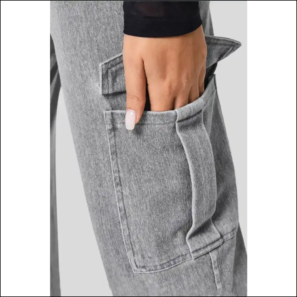High Waist Straight Leg Cargo Jeans: where Drama Meets Denim Delight! ππ - Jeans on Sale Worldwide Shipping