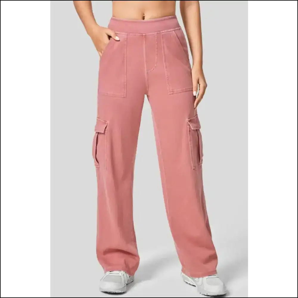 High Waist Straight Leg Cargo Jeans: where Drama Meets Denim Delight! ππ - Mauve / Xs - Jeans on Sale Worldwide Shipping