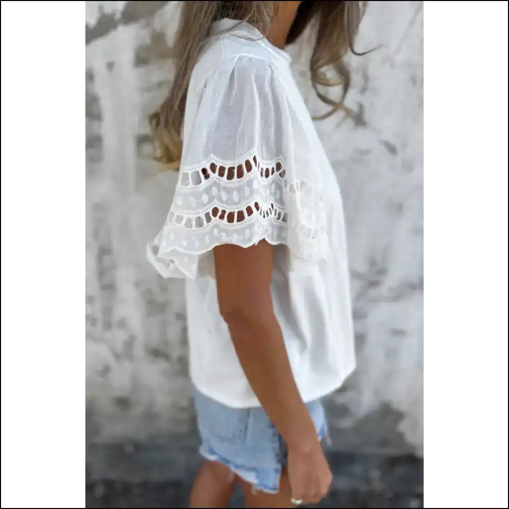 Holy Chic White Hollow! Hide your Shoulders Sin ๐ - Blouses on Sale Worldwide Shipping