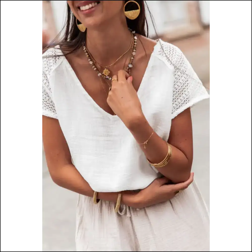 Holy Chic White Lace Blouse Batman - Blouses on Sale Worldwide Shipping