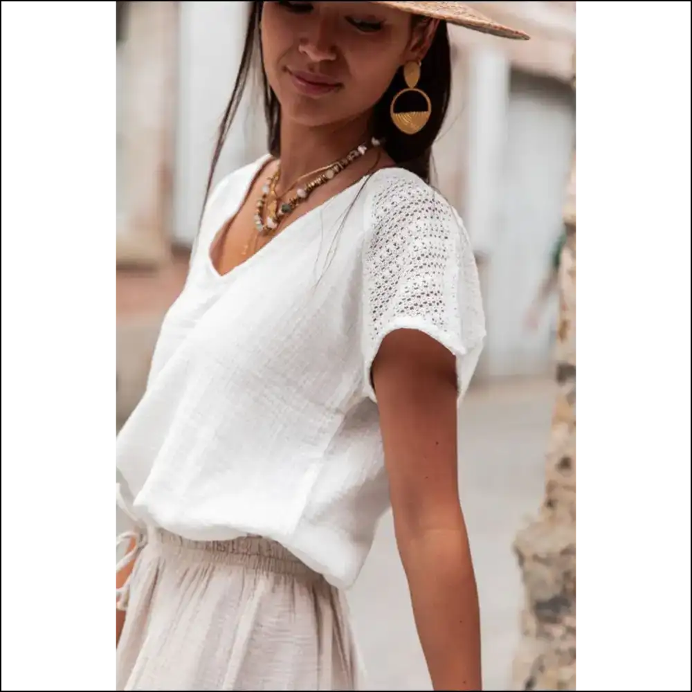 Holy Chic White Lace Blouse Batman - Blouses on Sale Worldwide Shipping
