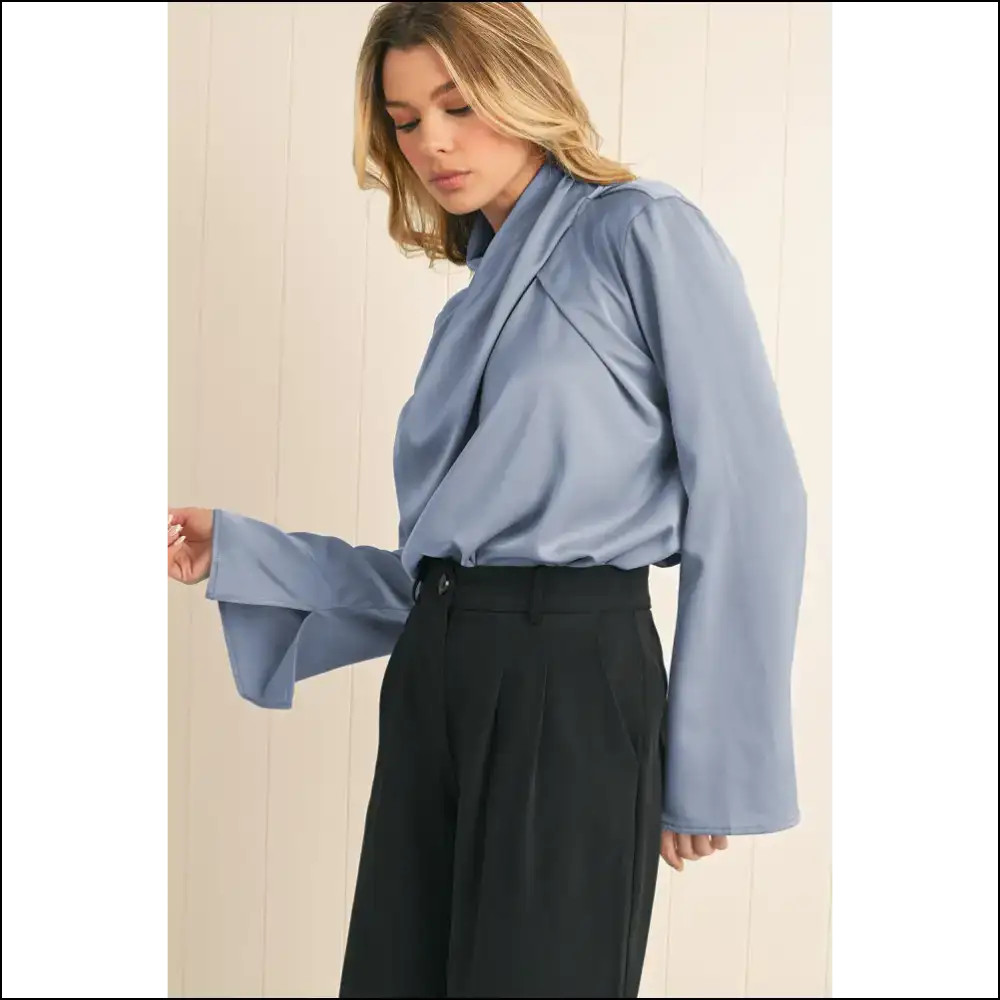 Ivy Asymmetric Turtleneck: so Fancy 💅 It’s Basically Therapy from Needful Things - Blue / s - Blouses on Sale Worldwide Shipping