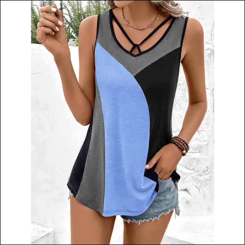 Ivy Lane Color Block Tank Top - Tops on Sale Worldwide Shipping