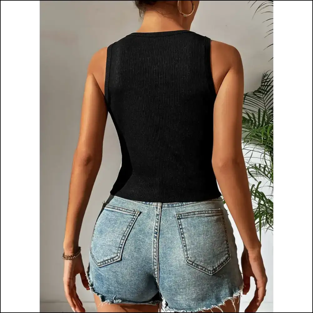 Ivy Lane Leopard Cutout Round Neck Tank - Tops on Sale Worldwide Shipping