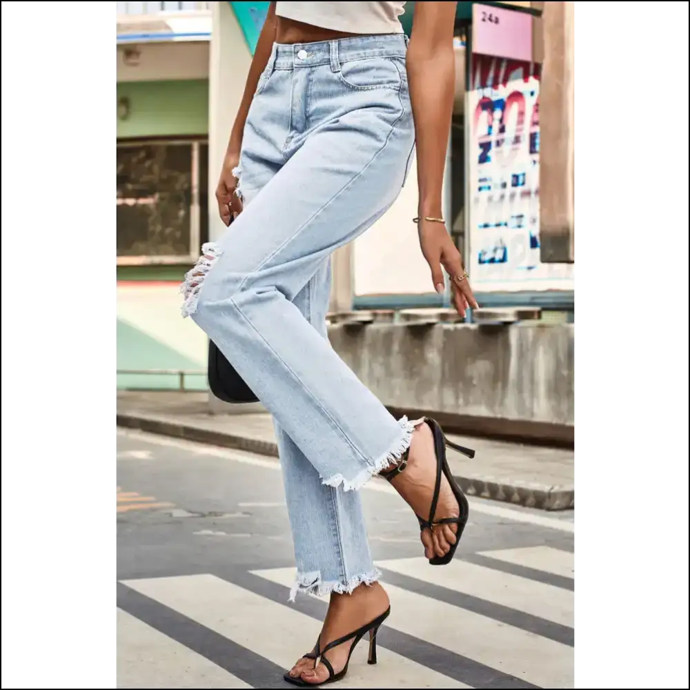 Jeans: Meet your New Bestie the Distressed Buttoned Loose Fit Wonder! ππ - Jeans on Sale Worldwide Shipping