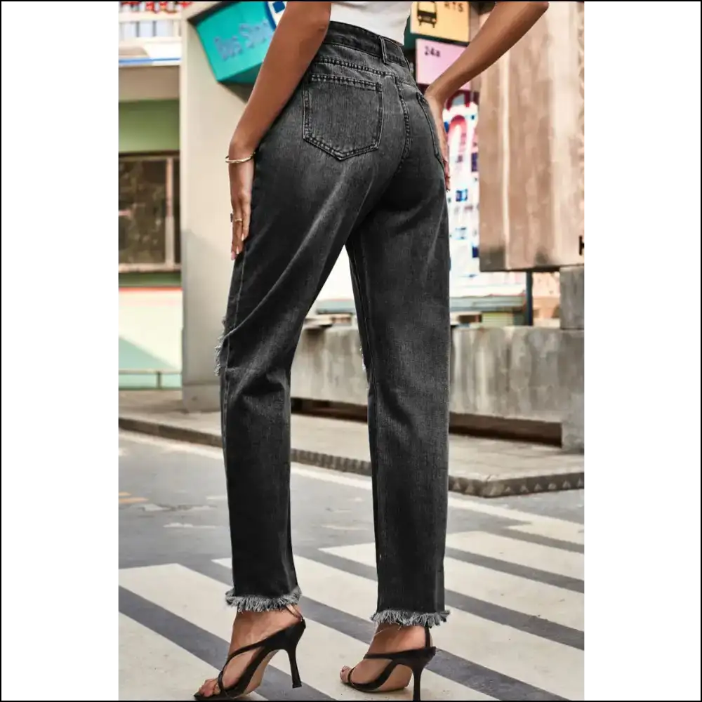Jeans: Meet your New Bestie the Distressed Buttoned Loose Fit Wonder! ππ - Jeans on Sale Worldwide Shipping