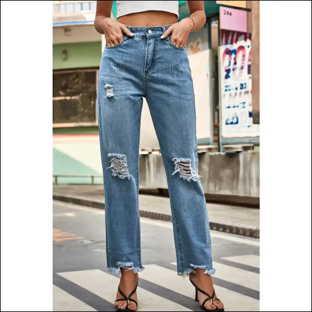 Jeans: Meet your New Bestie the Distressed Buttoned Loose Fit Wonder! ππ - Medium / s - Jeans on Sale Worldwide Shipping