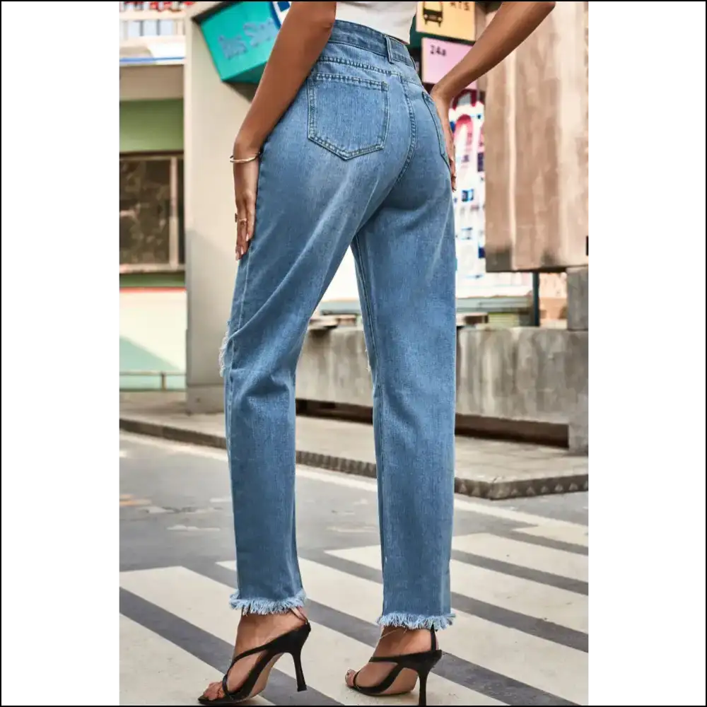 Jeans: Meet your New Bestie the Distressed Buttoned Loose Fit Wonder! ππ - Jeans on Sale Worldwide Shipping