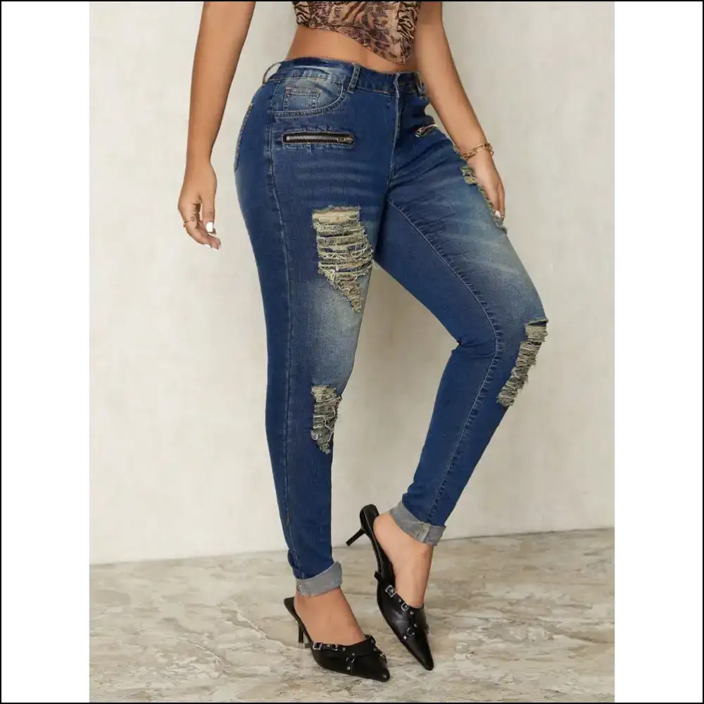Jeans so Chic Even your Ex will be Jealous of these Distressed Skinny Wonders! - on Sale Worldwide Shipping