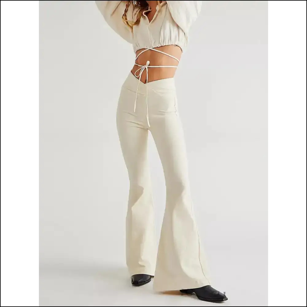 Jeans that are as Quirky your Personality: Asymmetric Waist Flair! π - Cream / Xs - on Sale Worldwide Shipping