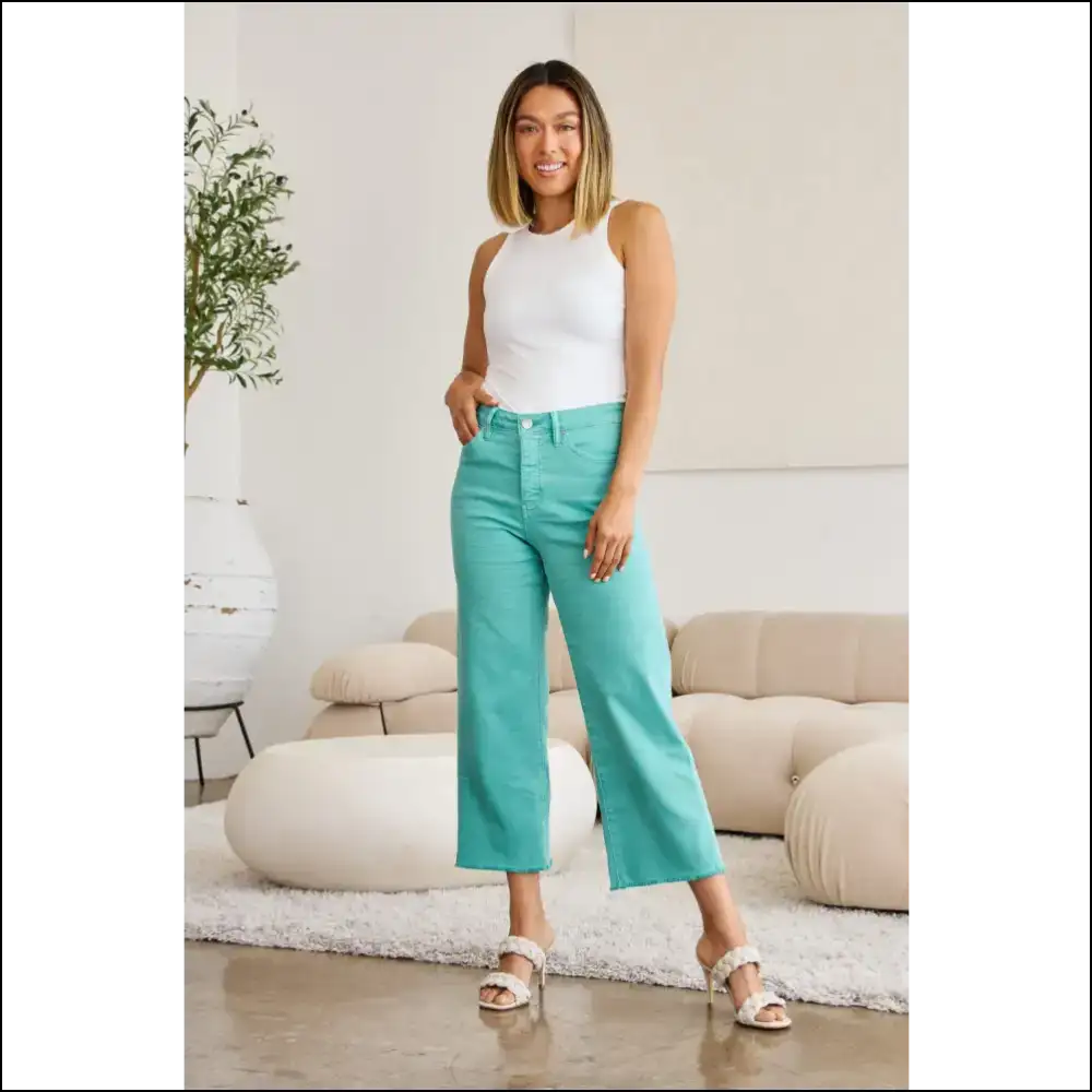Jeans that Hug you Tight: Chloeβs Tummy Control High Waist Magic! ππ - Green / 18w - on Sale Worldwide Shipping