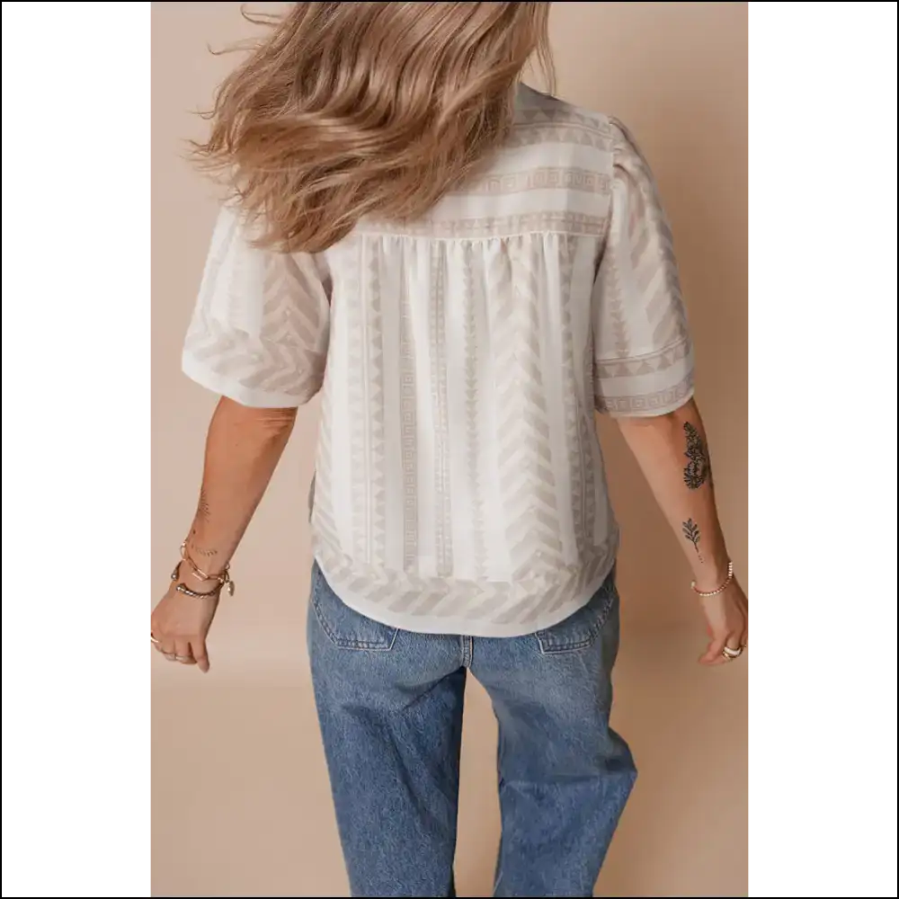 Jet Stream Geometric Blouse Goddess Mode Activated - Blouses on Sale Worldwide Shipping