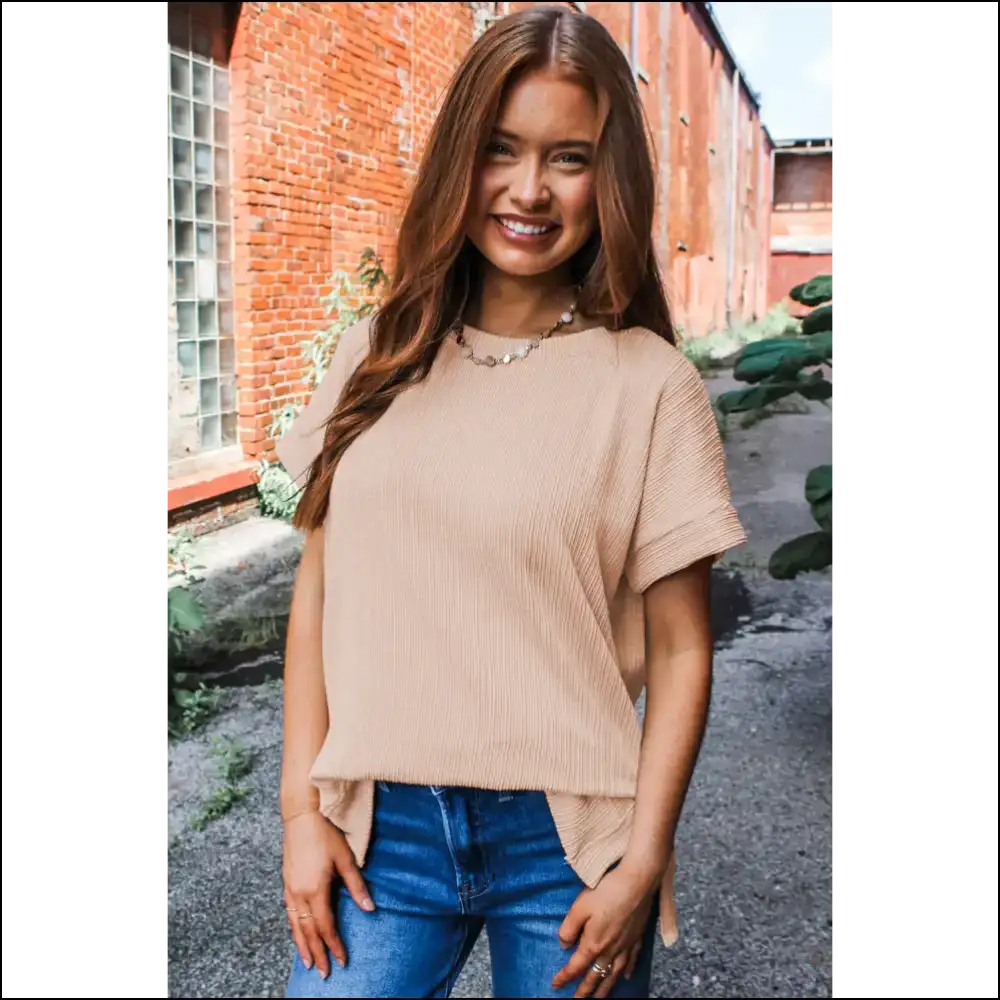 Jet Stream Textured Top: Dress Like Youre not Dead Yet π - Blouses on Sale Worldwide Shipping
