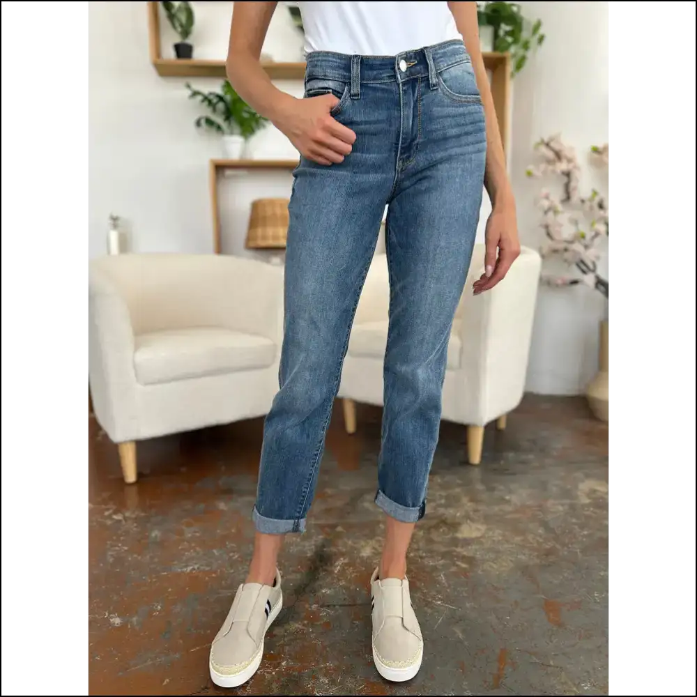 Judy Blue Cuffed Hem Jeans: Because who Needs Comfort when you can have Style? ππ - 24w - Jeans on Sale Worldwide Shipping
