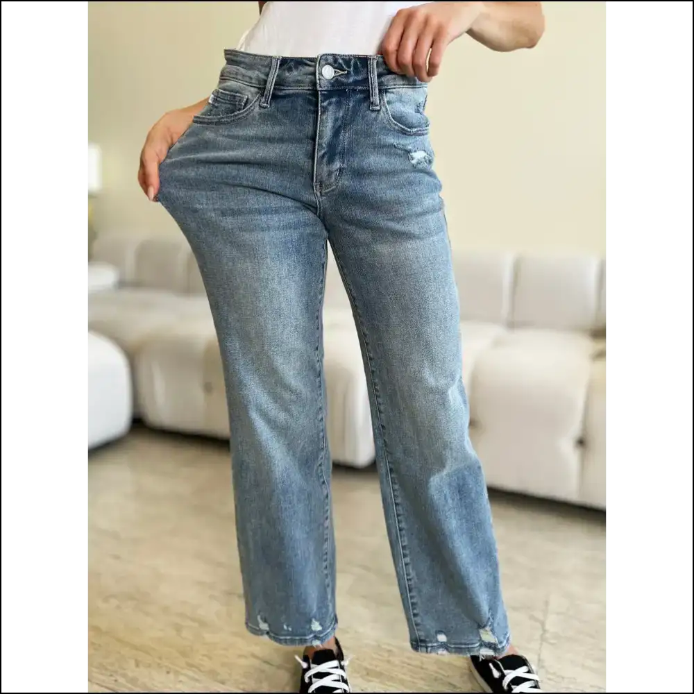Judy Blue Distressed Straight Jeans: the Only Friend that Always Fits! ππ - Jeans on Sale Worldwide Shipping