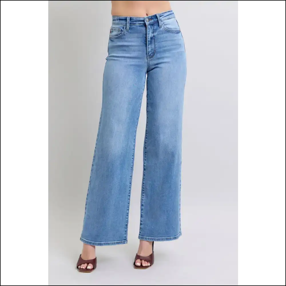 Judy Blue Wide Leg Jeans: your Stylish Secret Weapon for Survival! ππ - Medium / 22w - Jeans on Sale Worldwide Shipping